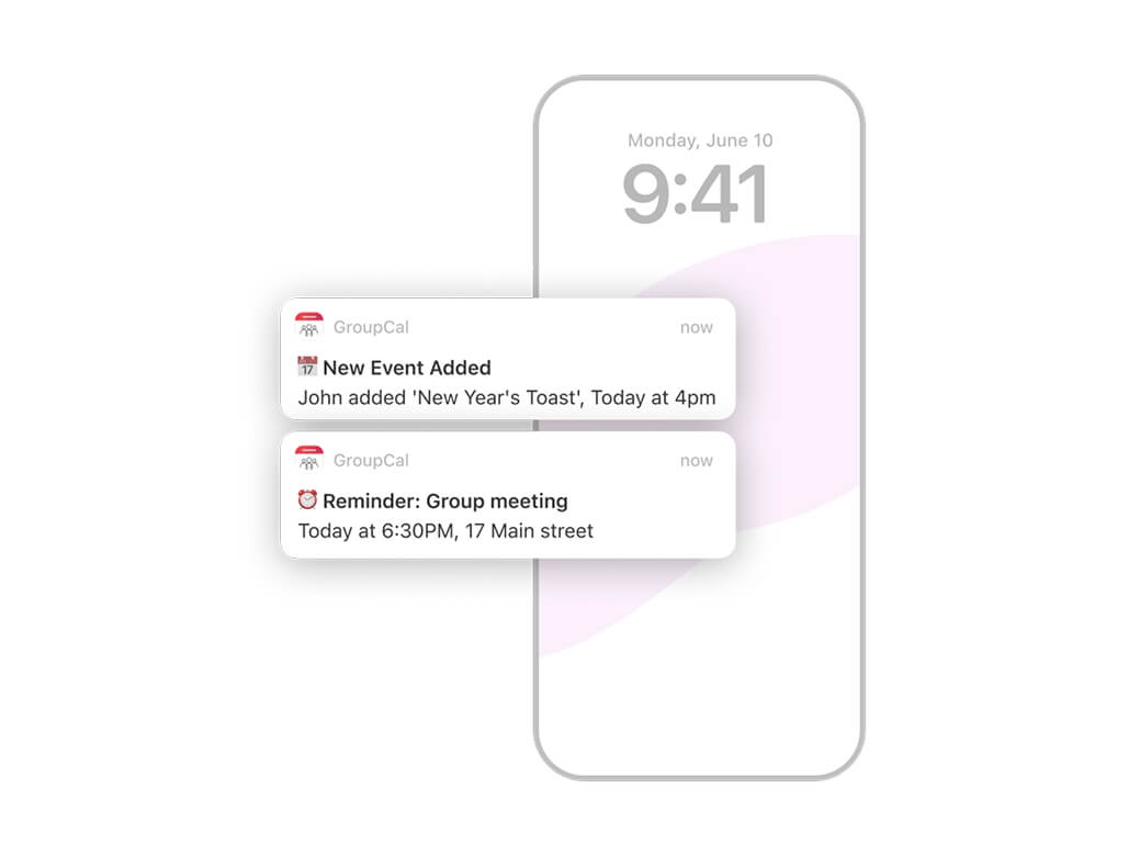 Automated notifications on a mobile phone