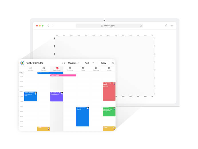 Embedding a GroupCal calendar on a website