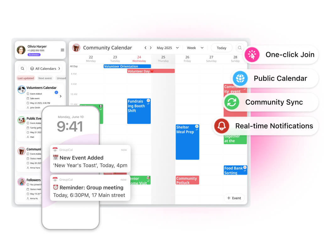 Shared Events Calendar GroupCal - The Central Hub for Community Event Coordination