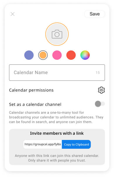 Calendar link for newly created calendars