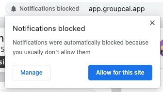 GroupCal - manage notifications