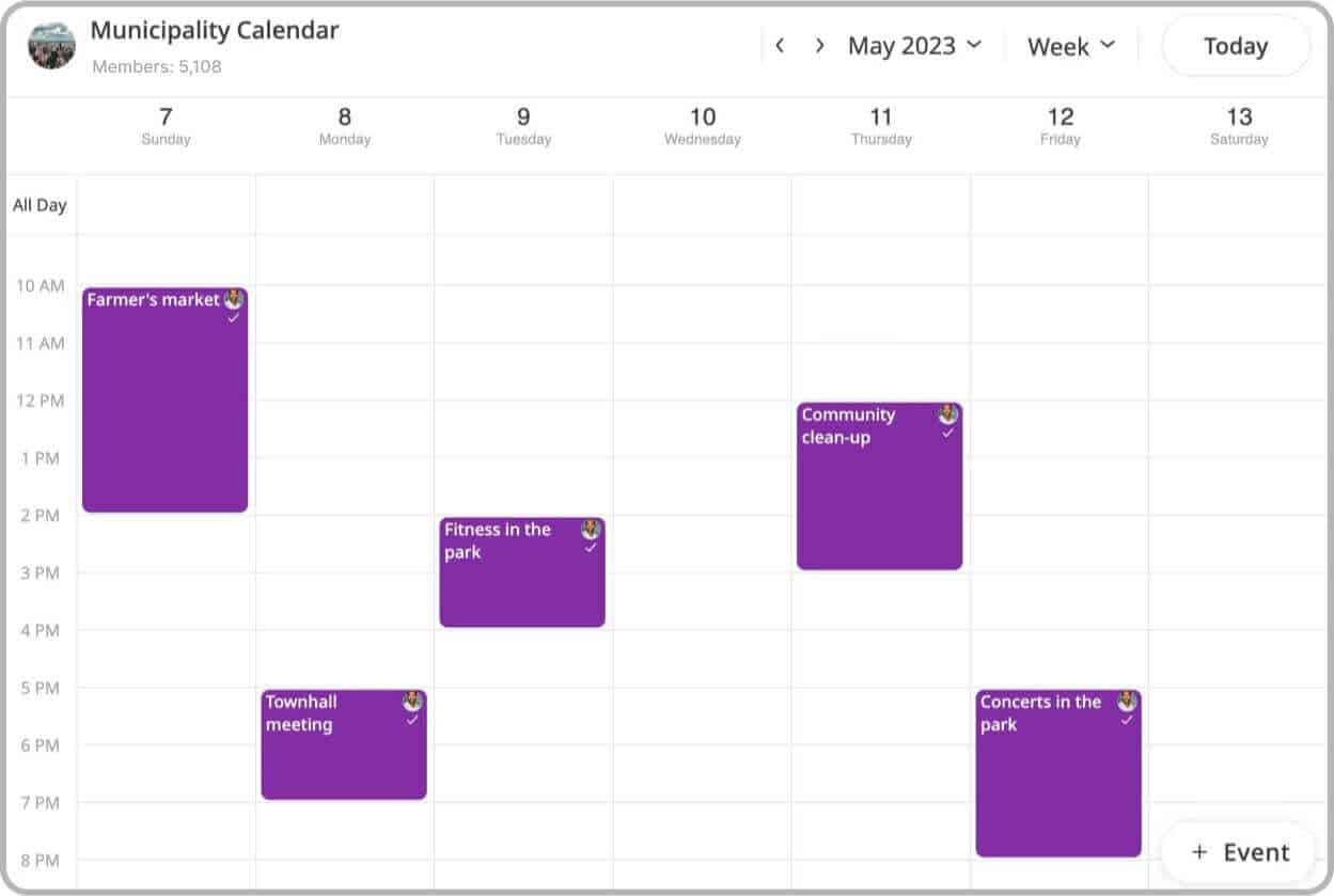 Community Calendar with GroupCal - shared community events