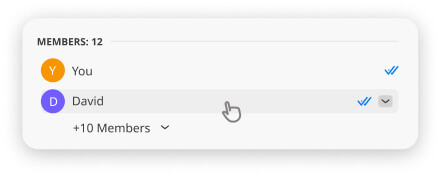 GroupCal event details popup - Members section