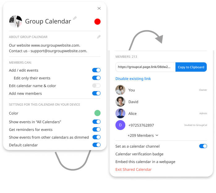 The Calendar Details screen