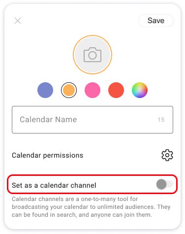 Create a Calendar Channel