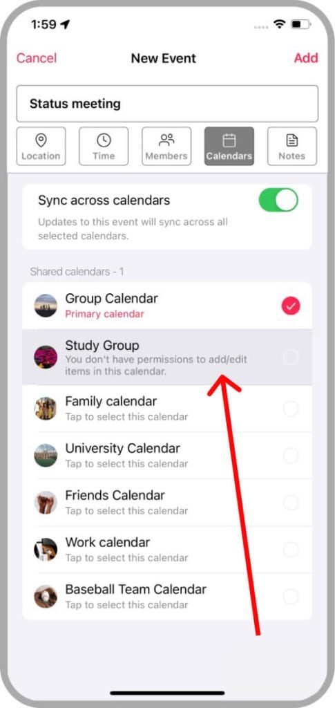 Syncing Events Across Calendars - GroupCal mobile app