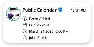 A calendar verification badge on the calendar.