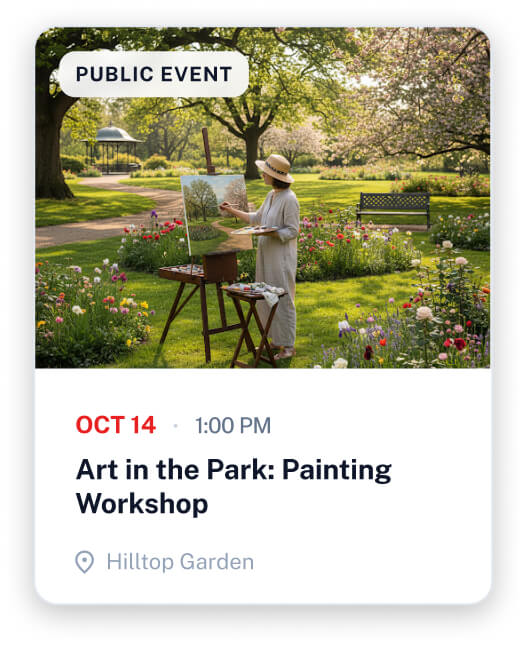 Event on the Cards view