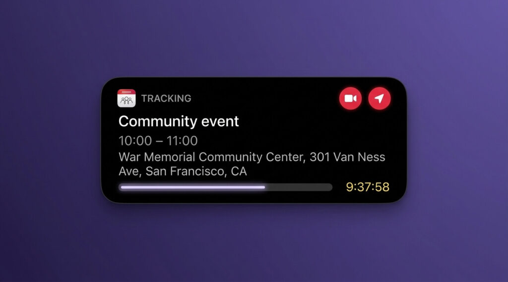GroupCal Live Activities for shared events on the iOS 27 Lock Screen and Dynamic Island