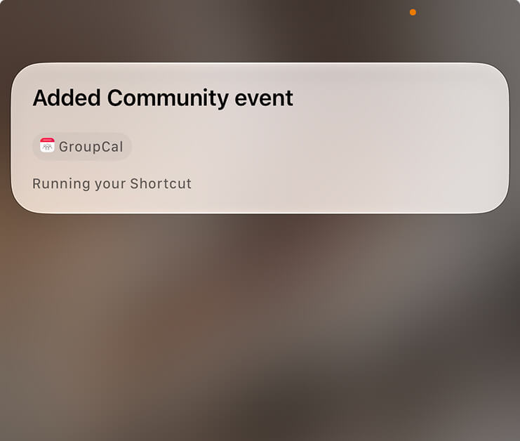 GroupCal Apple Intelligence and App Intents integration with Siri on iOS 27